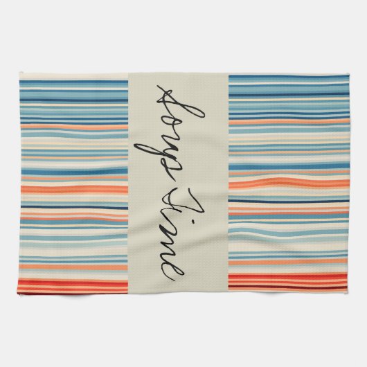 Beige Stripe Kitchen Handhanddoeken Theedoek (Horizontaal)