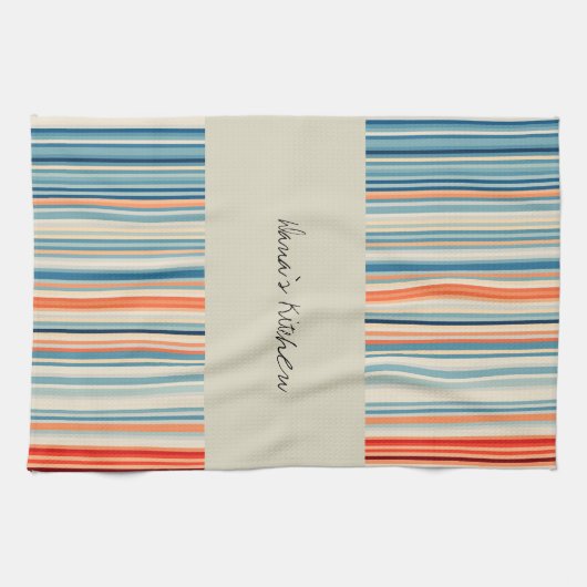 Beige Stripe Kitchen Handhanddoeken Theedoek (Horizontaal)