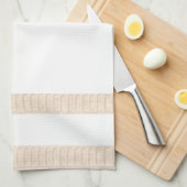 Beige Stripe White Kitchen Hand Towel Theedoek (Quarter Fold)