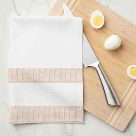 Beige Stripe White Kitchen Hand Towel Theedoek (Quarter Fold)