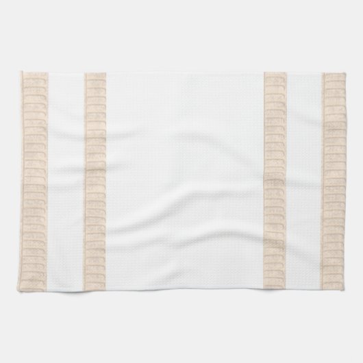 Beige Stripe White Kitchen Hand Towel Theedoek (Horizontaal)