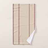 Beige Striped Bath Towel Set Bad Handdoek (Handdoek)