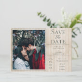Beige  Striped Foto slaat de datum op Save The Date (Staand voorkant)