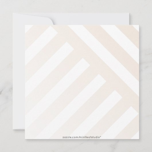 Beige Striped Girls Night Out Uitnodiging (Achterkant)