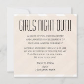 Beige Striped Girls Night Out Uitnodiging (Voorkant)