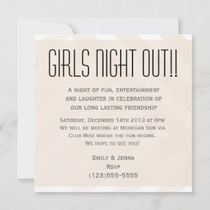 Beige Striped Girls Night Out Uitnodiging