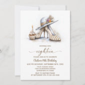 Beige Striped High Heel Shoes 18th Birthday Party Kaart (Voorkant)
