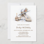 Beige Striped High Heel Shoes Birthday Party Kaart (Voorkant)