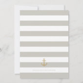 Beige Striped Nautical Rehearsal Dinner Invite Kaart (Achterkant)