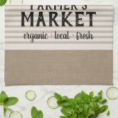 Beige Stripes Custom Farmer's Market | Boerderij Theedoek (Gevouwen)