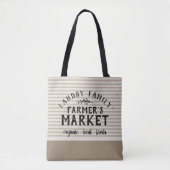 Beige Stripes Custom Farmer's Market Tote Bag (Voorkant)