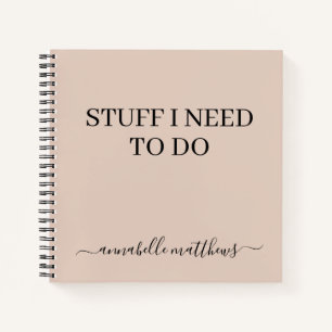 Beige Stuff ik moet een lijst doen Notitieboek