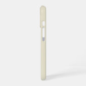 Beige Stylish Minimalist Business Logo & QR Code iPhone 16 Hoesje (Linkerkant)