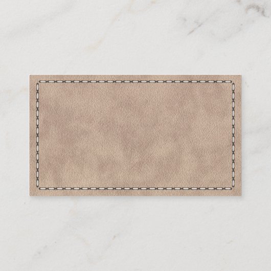 Beige Suede Leather Business QR-code Visitekaartje (Achterkant)