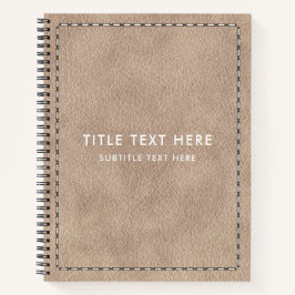 Beige Suede Leather Texture & Stitching Notitieboek