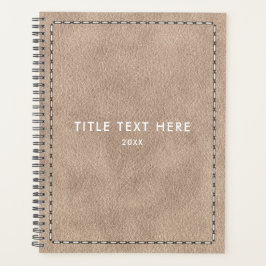Beige Suede Lederen Textuur & Stikken 2026 Planner