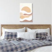 Beige Sun Boho Wall Art – Minimalist Poster Canvas Afdruk (Insitu (Slaapkamer))