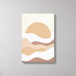 Beige Sun Boho Wall Art – Minimalist Poster Canvas Afdruk