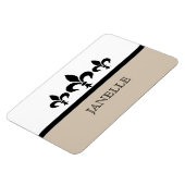 Beige Swanky Fleur De Lis Flexi Magnet Magneet (Linkerzijde)
