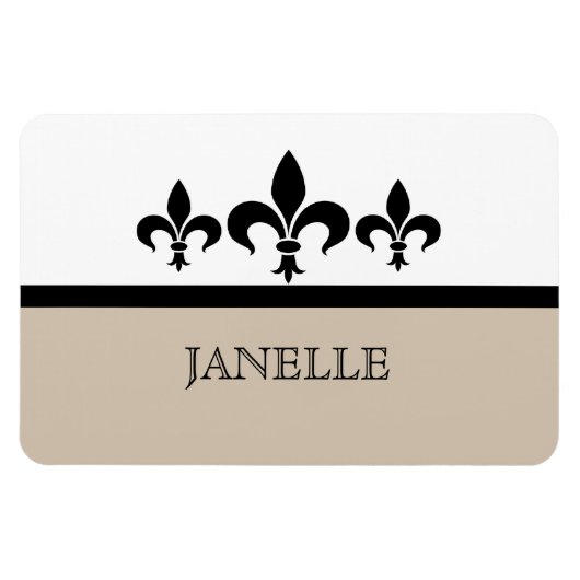 Beige Swanky Fleur De Lis Flexi Magnet Magneet (Horizontaal)