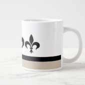 Beige Swanky Fleur De Lis Jumbo Mok (Rechts)
