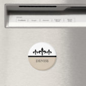 Beige Swanky Fleur De Lis Magnet (Insitu (Vaatwasser))