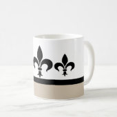 Beige Swanky Fleur De Lis Mok (Voorkant rechts)