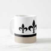 Beige Swanky Fleur De Lis Mok (Voorkant links)