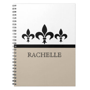 Beige Swanky Fleur De Lis Notitieboek