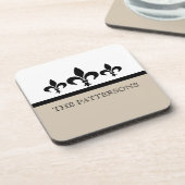 Beige Swanky Fleur De Lis Onderzetter Set (Linkerzijde)