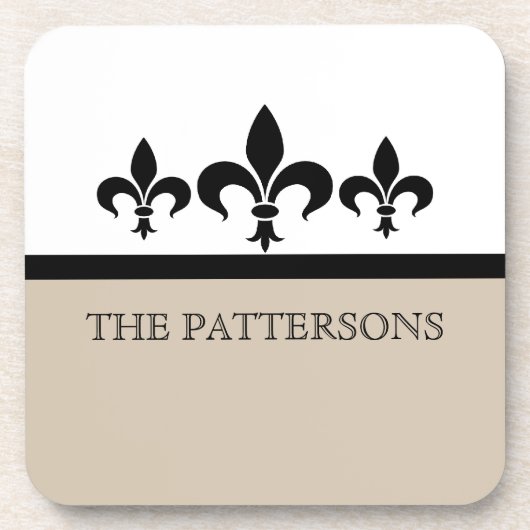 Beige Swanky Fleur De Lis Onderzetter Set (Voorkant)