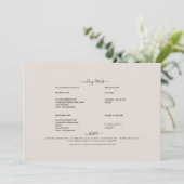 Beige Swash Detail Invitation Kaart (Staand voorkant)