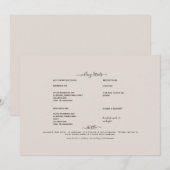 Beige Swash Detail Invitation Kaart (Voorkant / Achterkant)
