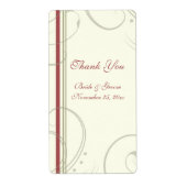 Beige Swirls Wedding Labels (Voorkant)