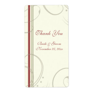 Beige Swirls Wedding Labels