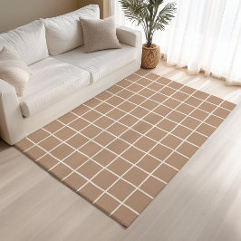 Beige Taan Bruine Raster Geruite Scandi Minimalist