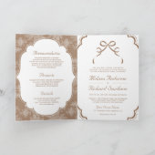 Beige Taan Wit Kanten Coquette Strik QR Code Bruil (Binnen)