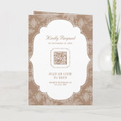 Beige Taan Wit Kanten Coquette Strik QR Code Bruil (Achterkant)