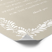 Beige Talavera Tegel Advies voor Baby shower Game Poster (Hoek)