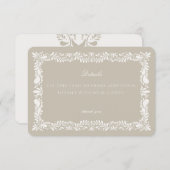 Beige Talavera-tegel Detail kaart uitnodiging inla (Voorkant / Achterkant)