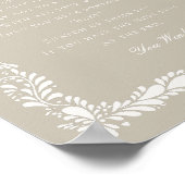 Beige Talavera Tegel Dont Say Baby shower Game Poster (Hoek)