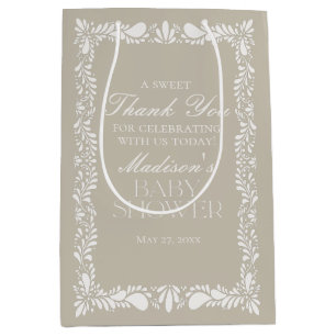 Beige Talavera Tegel Fiesta Baby shower Favors Medium Cadeauzakje