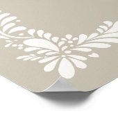 Beige Talavera Tegel Fiesta Baby shower Welkom Poster (Hoek)