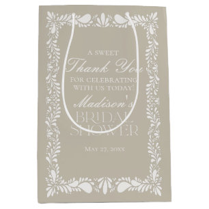 Beige Talavera Tegel Fiesta Bruilofts Bruidsshower Medium Cadeauzakje