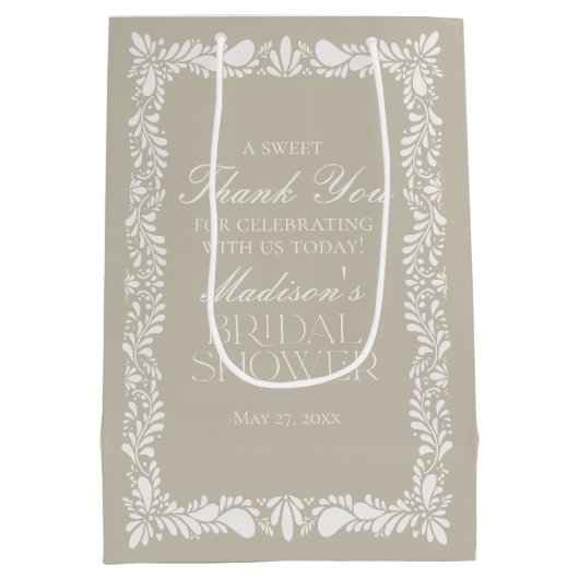 Beige Talavera Tegel Fiesta Vrijgezellenfeest Favo Medium Cadeauzakje (Achterkant)