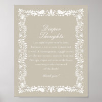 Beige Talavera Tegel Luier Gedachten Baby shower