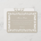 Beige Talavera Tegel Share Recept Uitnodiging Invo Informatiekaartje (Voorkant / Achterkant)