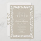 Beige Talavera Tegel Spaans Fiesta Baby shower Kaart (Voorkant / Achterkant)