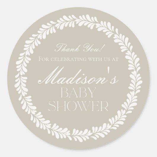 Beige Talavera Tegel Spaans Fiesta Baby shower Ronde Sticker (Voorkant)