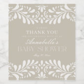 Beige Talavera Tegel Spaans Fiesta Baby shower Wijn Etiket (Enkel label)